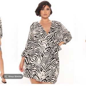 Zebra wrap mini dress